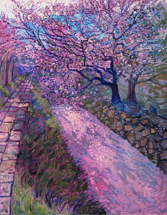 Japanese cherry blossom art