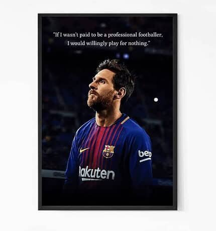 Iconic Lionel Messi Inspirational Quote Wall Art