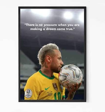 Iconic Neymar Motivational Quote Wall Art