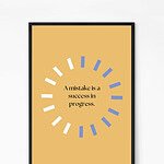 Success In Progress Quote Wall Art