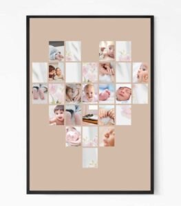 Heart Shape Baby Collage Photo Frame