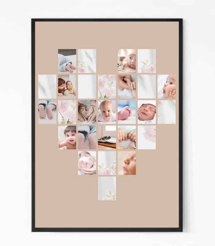 Heart Shape Baby Collage Photo Frame