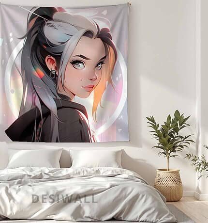 Buy Furious Anime Girl Tapestry Wall Hang