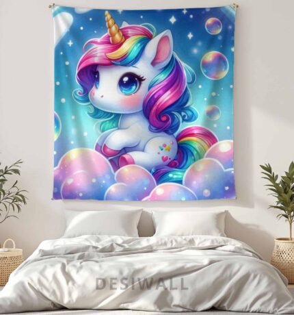 Buy Cute Unicorn Tapestry Wall Art
