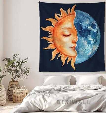 Buy Celestial Sun and Moon Tapestry Wall Art