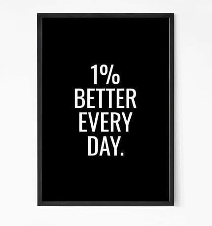 One Percent Better Everyday Quote wall art