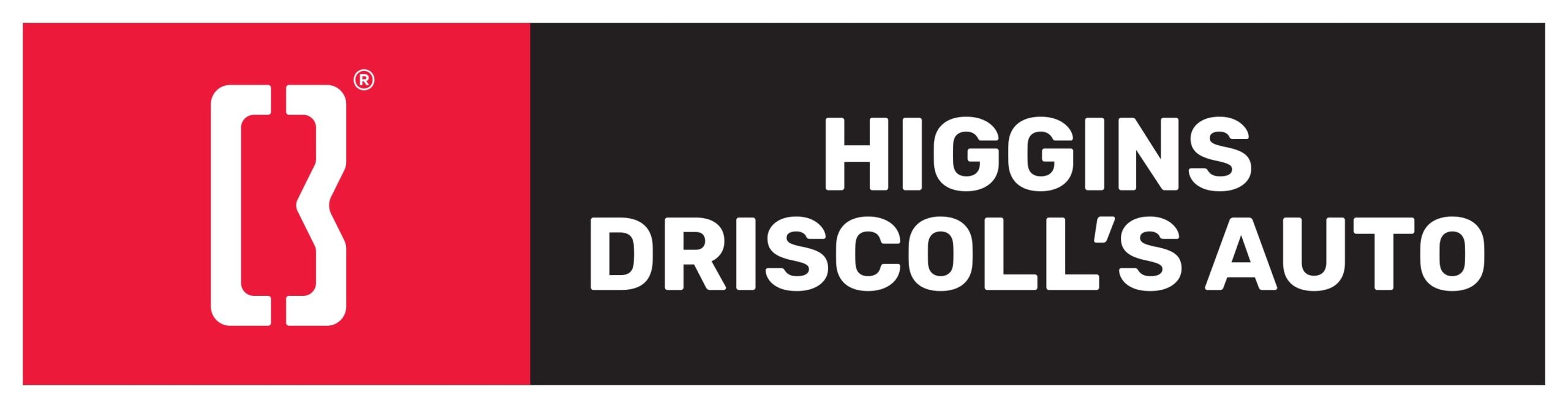 Auto repair shop logo with Higgins Driscoll’s branding.