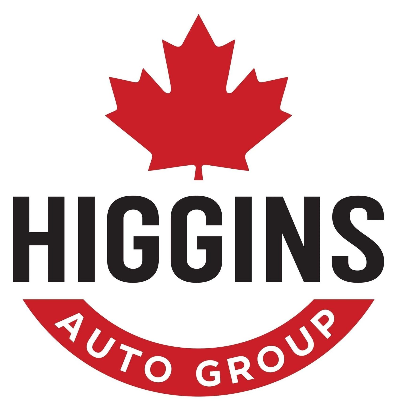 Higgins Auto Group logo with Canadian maple leaf symbol.