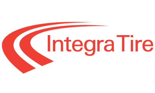 Integra Tire logo with red tire tracks and text on a white background.