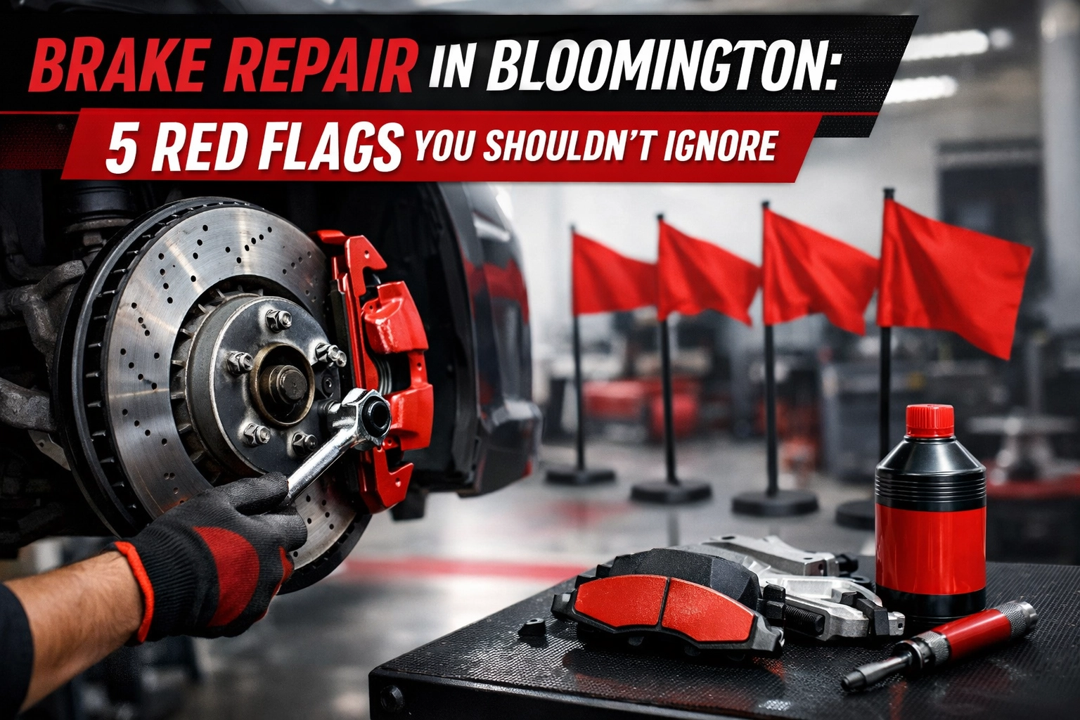 Brake repair Bloomington: 5 warning signs indicating urgent brake system issues.