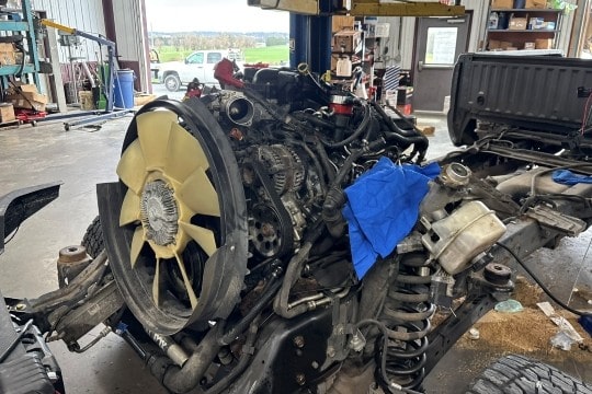 Engine overhaul and repair services for heavy machinery.