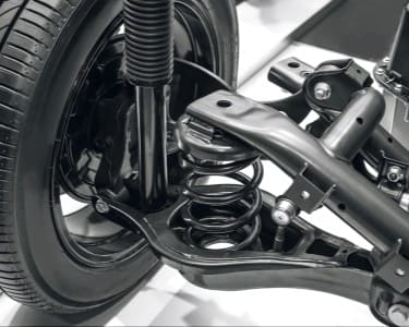 EV suspension system for smooth ride and stability.