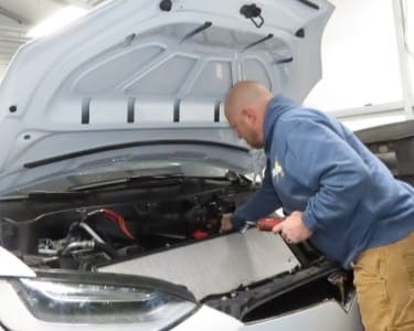 EV vehicle engine check and maintenance.