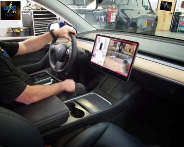 EV charging service in a vehicle interior.