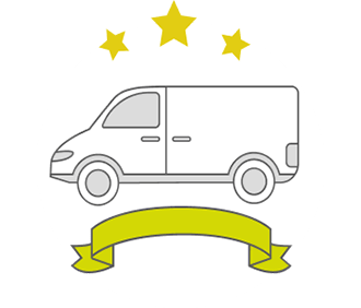 Delivery van at Effortless Auto Care with service banner.