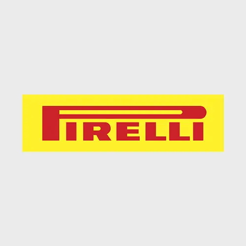 Pirelli tire logo on yellow background for European automotive market.