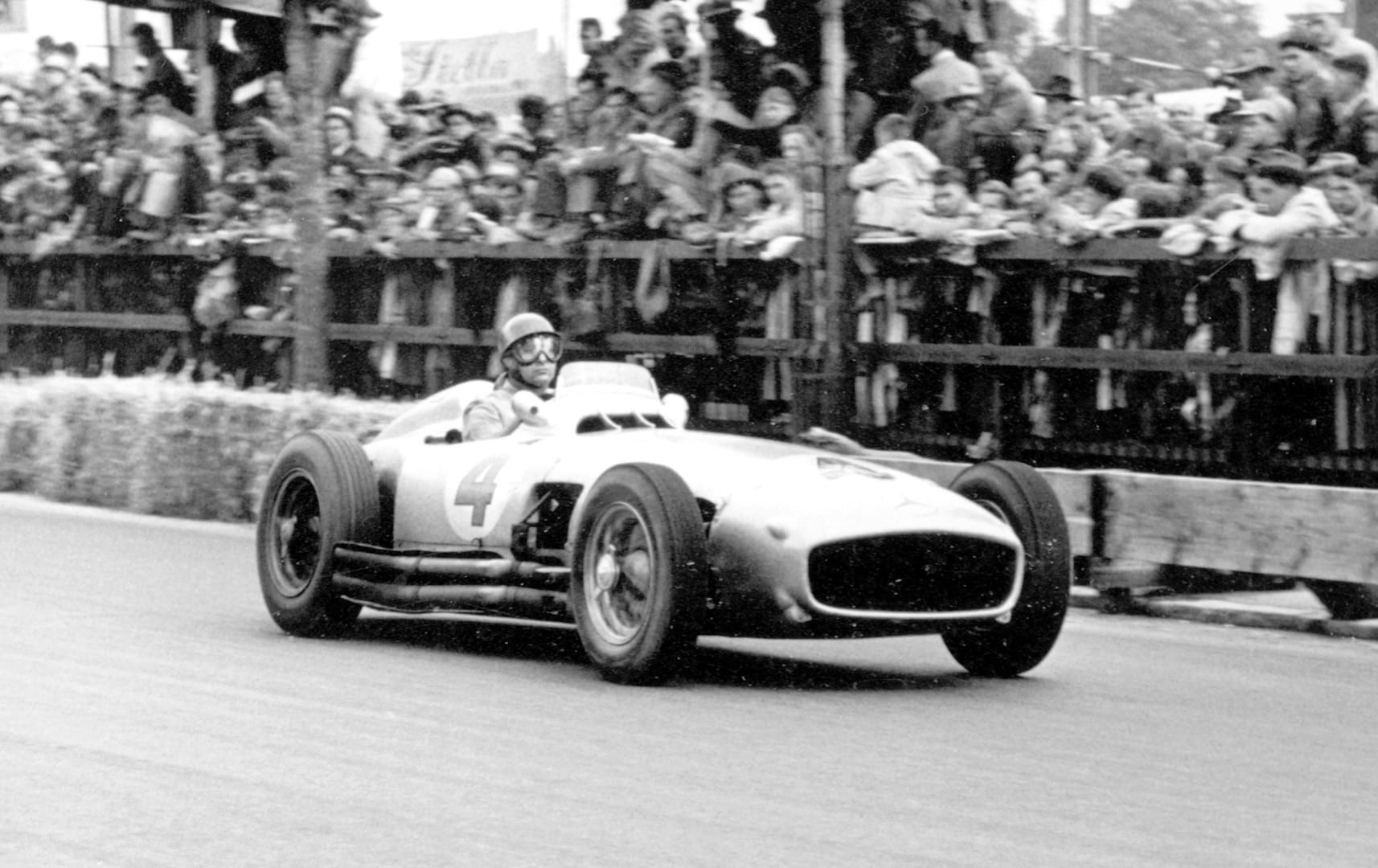 Juan Manuel Fangio Driving The W 196 R At The 1954 Swiss Gp