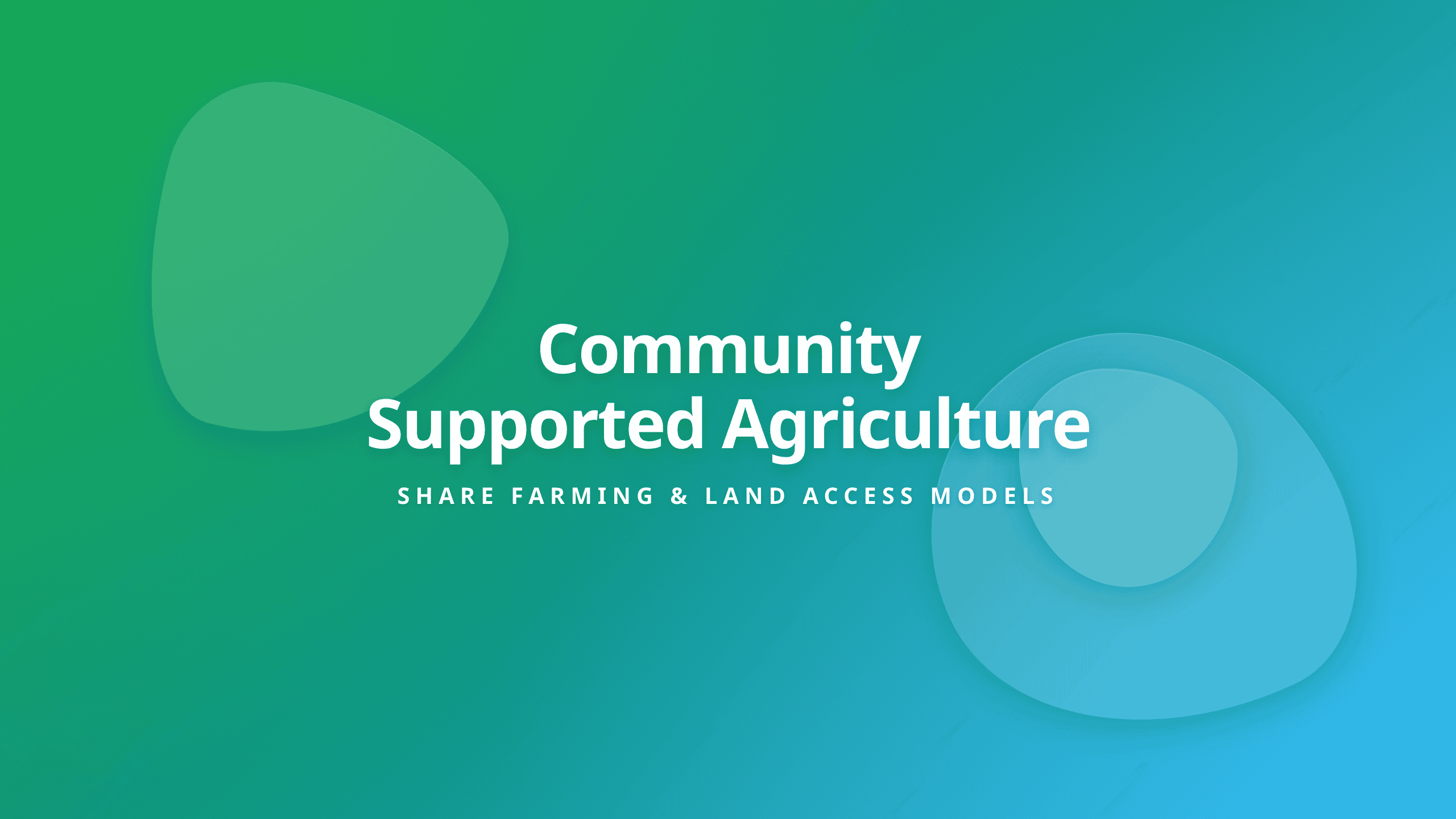 Community Supported Agriculture and Share Farming Market Garden Guide Cover