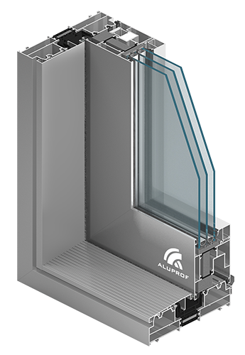 Aluminium Sliding Doors MB-77HS Monotrail||||||||||Threshold at MB-77HS Monotrail|two sliding doors connected together|Thresholds MB-77HS Monotrail||||Aluprof MB 77HS Monotrail