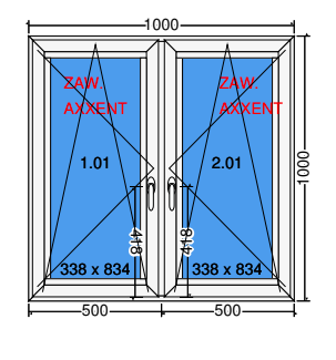 Doppelter Flügel Kipp-Dreh-Fenster