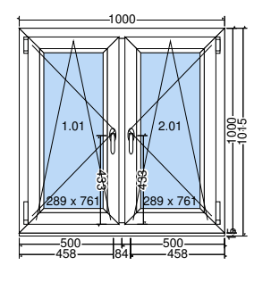 Doppelter Flügel Kipp-Dreh-Fenster