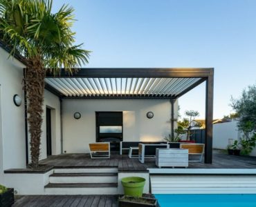 Backyard pergola as garden structure