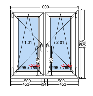 Doppelter Flügel Kipp-Dreh-Fenster