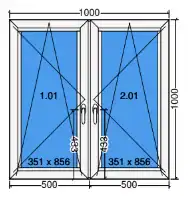 Doppelter Flügel Kipp-Dreh-Fenster