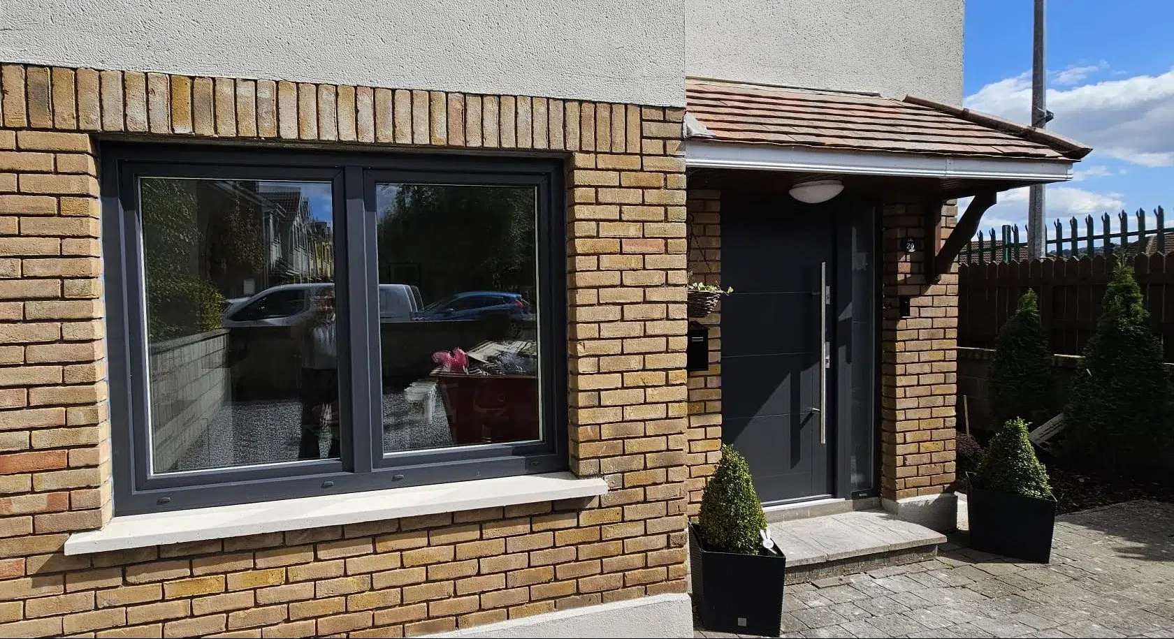 uPVC Windows IDEAL 7000 | Steel Composite Door Wikęd 43A Product line: OPTIMUM TERMO | Cork | #273