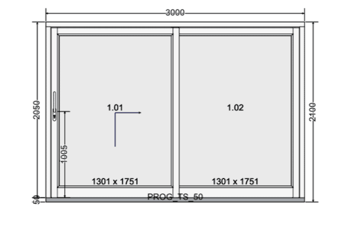 Eine Gangflügeltür