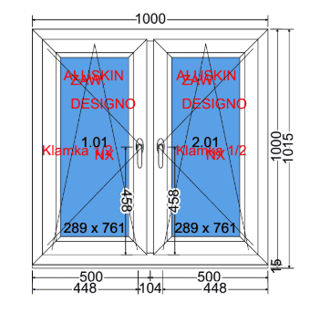 Doppelter Flügel Kipp-Dreh-Fenster
