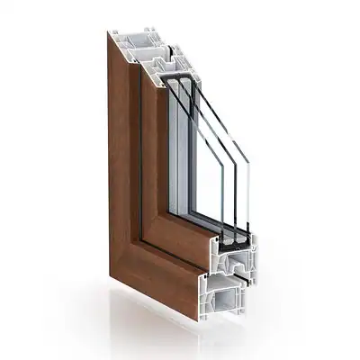 uPVC Window Kommerling 76 AD Casement Walnut