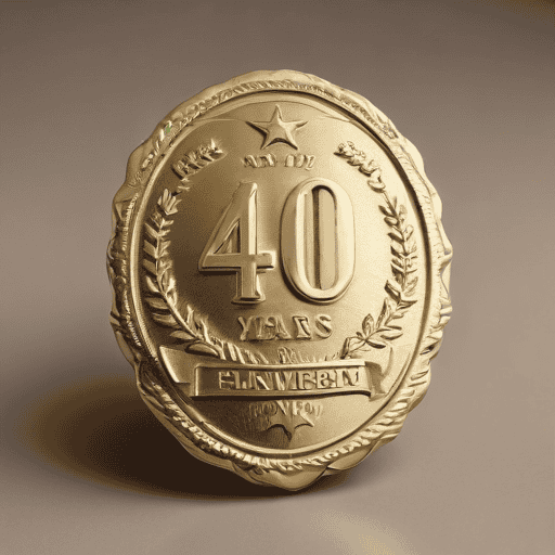 Illustration of Bank head celebrates 40 years with staff