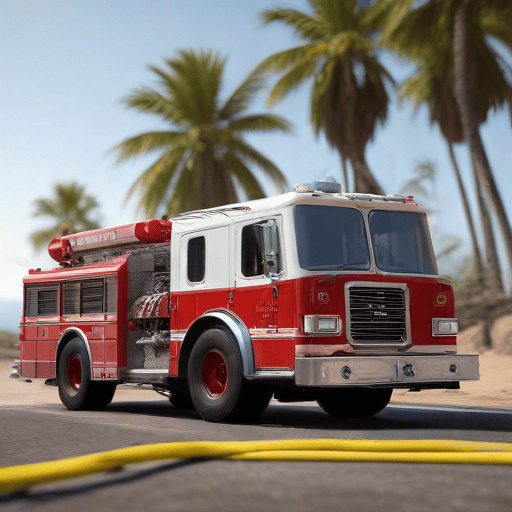 Illustration of California wildfire fueled by high winds forces Malibu evacuations