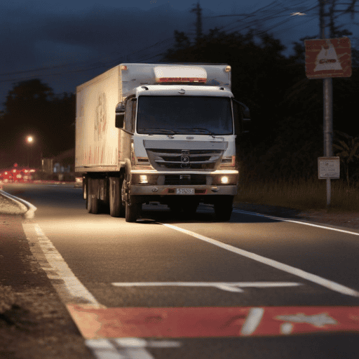 Illustration of Driver dies after truck laden with gravel overturns
