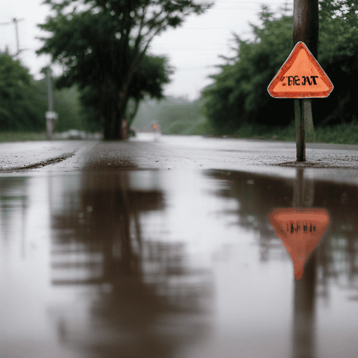 Illustration of Flash floods close off roads in Central Division
