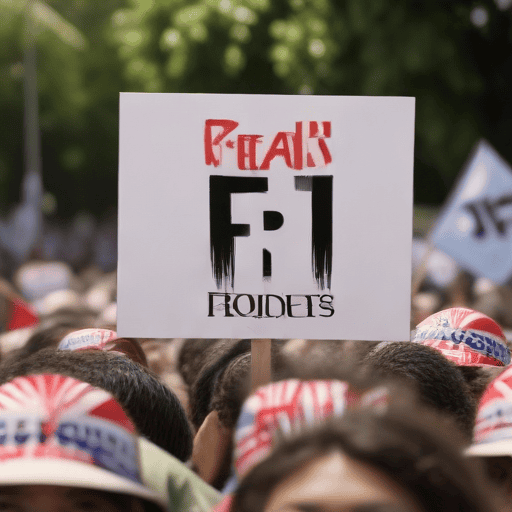 Illustration of Hundreds march for human rights