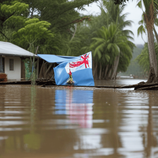 Illustration of Prasad visits flood affected areas in West