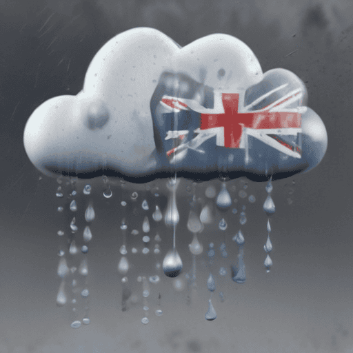 Illustration of Fiji Weather Forecast: Cloudy Conditions with Afternoon Thunderstorms and Heavy Rain Expected