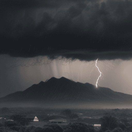Illustration of Heavy rain and thunderstorms to affect Fiji Group
