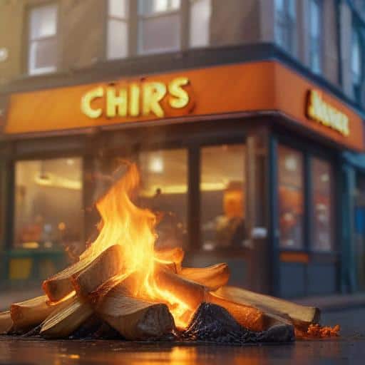 Smoke and Flames: A Fire Erupts Near Happy Garden Fish & Chips