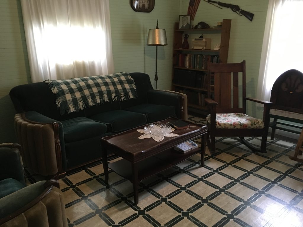 Parlor for the family quarters of a miner