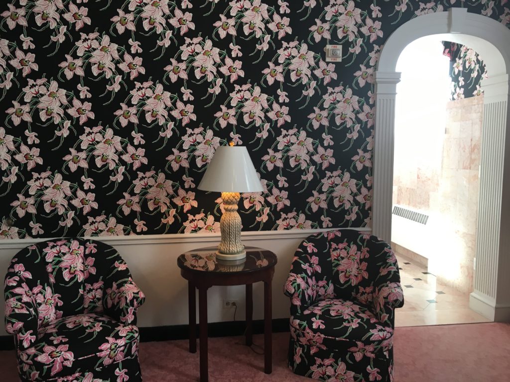 Chintz overload in the restroom