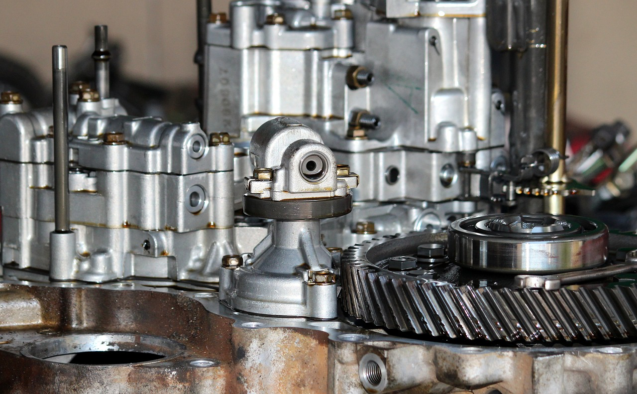 Engine transmission components at First Class Car Care Repair.