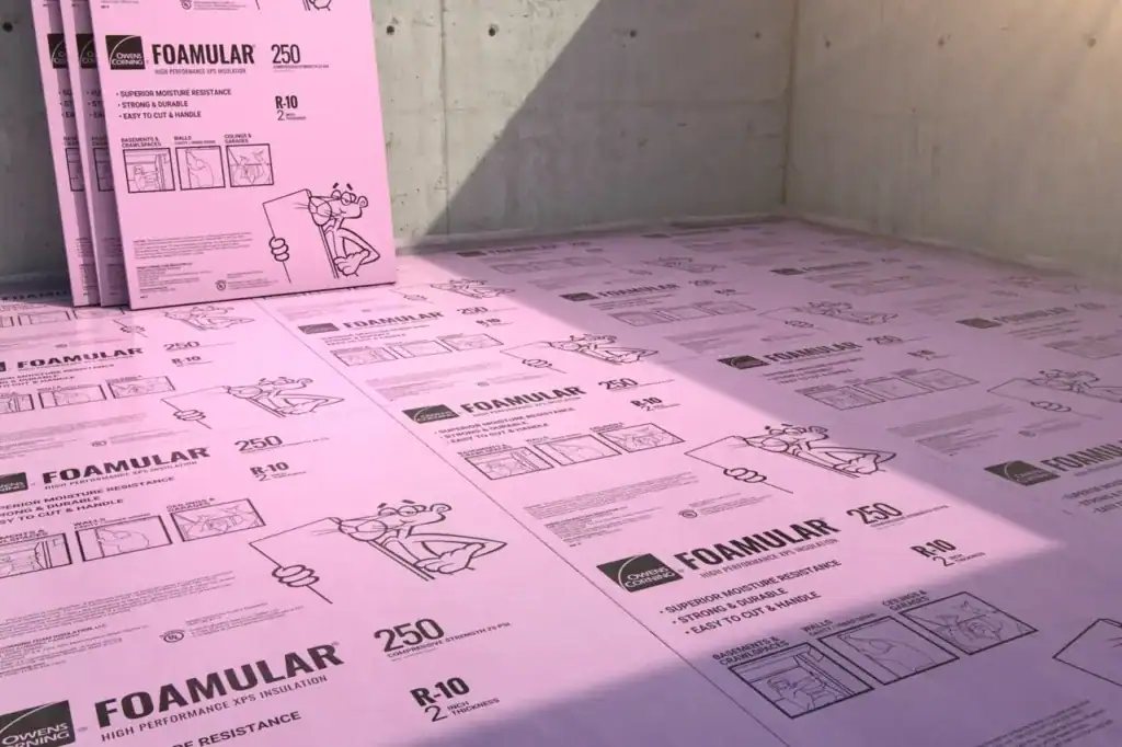 High-performance pink foam for superior moisture resistance and durability.