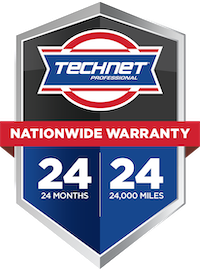 TechNet professional auto repair badge with nationwide warranty.
