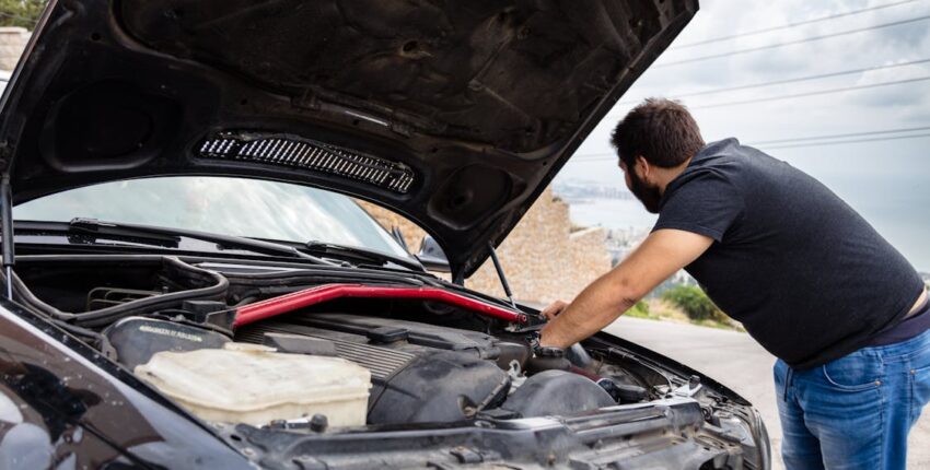 Car engine check for urgent repair needs.