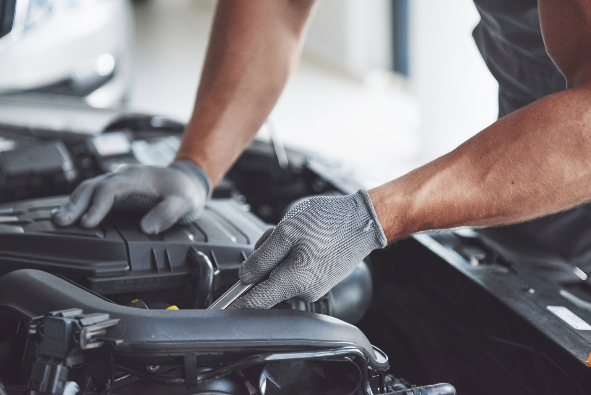 Mechanic working on car repairs