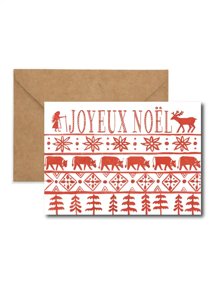 Scandinavian Pattern Christmas Holiday Cards (Pack)