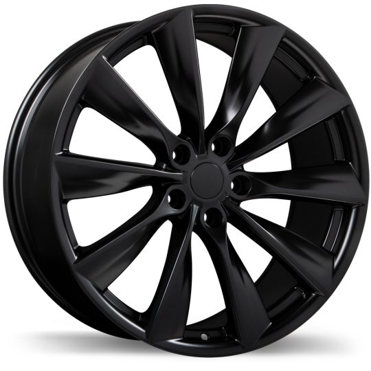 Black alloy wheel rim suitable for electric and premium vehicles.